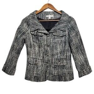 White House Black Market Black and Gray Tweed Blazer